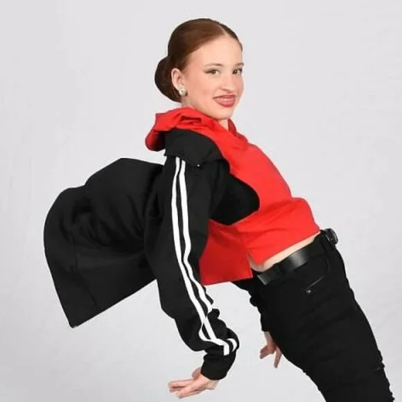 Balera Hip Hop Red Shirt & Black Sweater, Small Adult - Picture 2 of 3